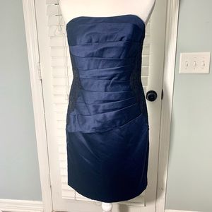 David’s Bridal Marine Navy Strapless Cocktail/Prom